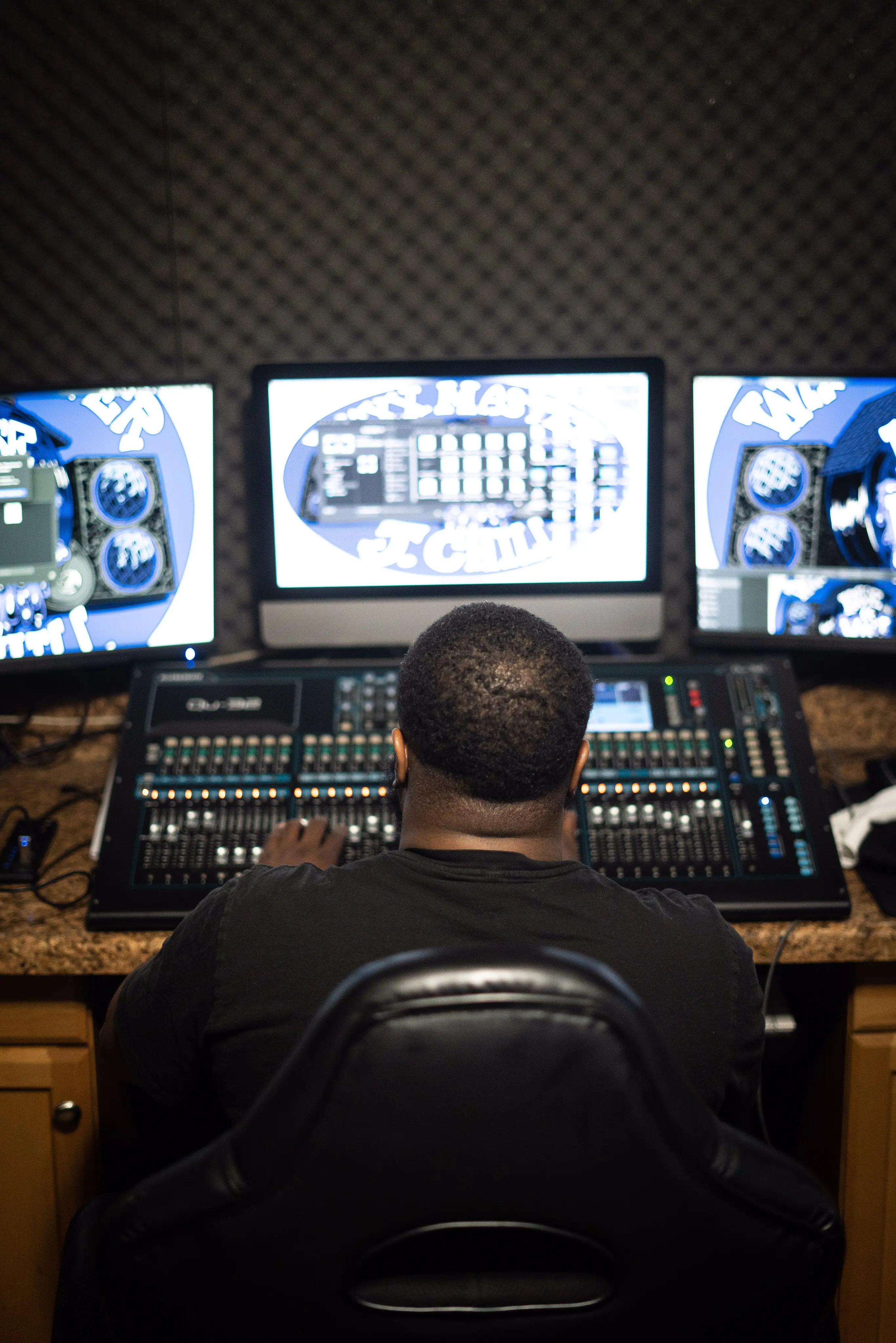 Sound engineer at work